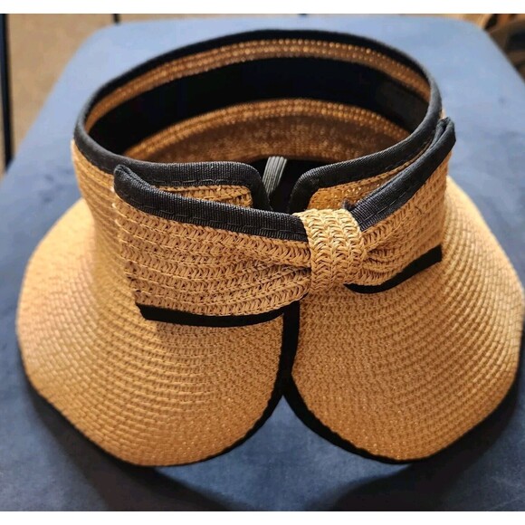 Monogrammed Initial Letter H Canvas Tote Makeup Beach Bag Sun Hat Gift Set Box - Picture 14 of 16